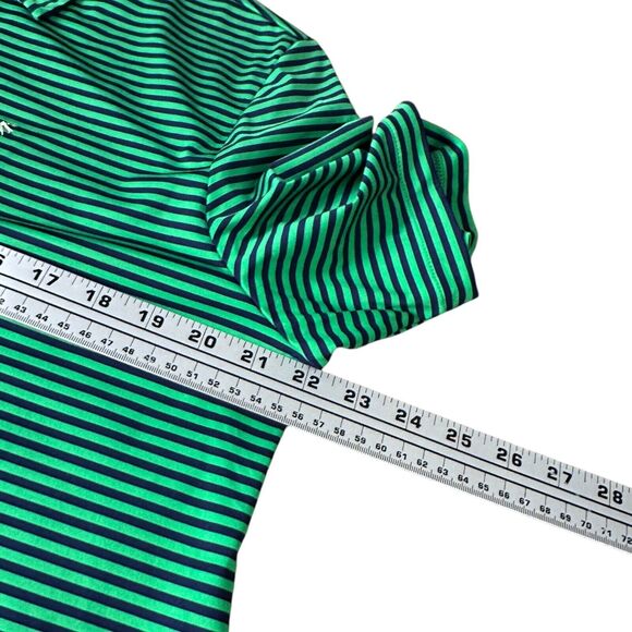 RLX Ralph Lauren Polo Shirt Men’s Medium Green Striped Short Sleeve Merion Golf - Picture 6 of 8